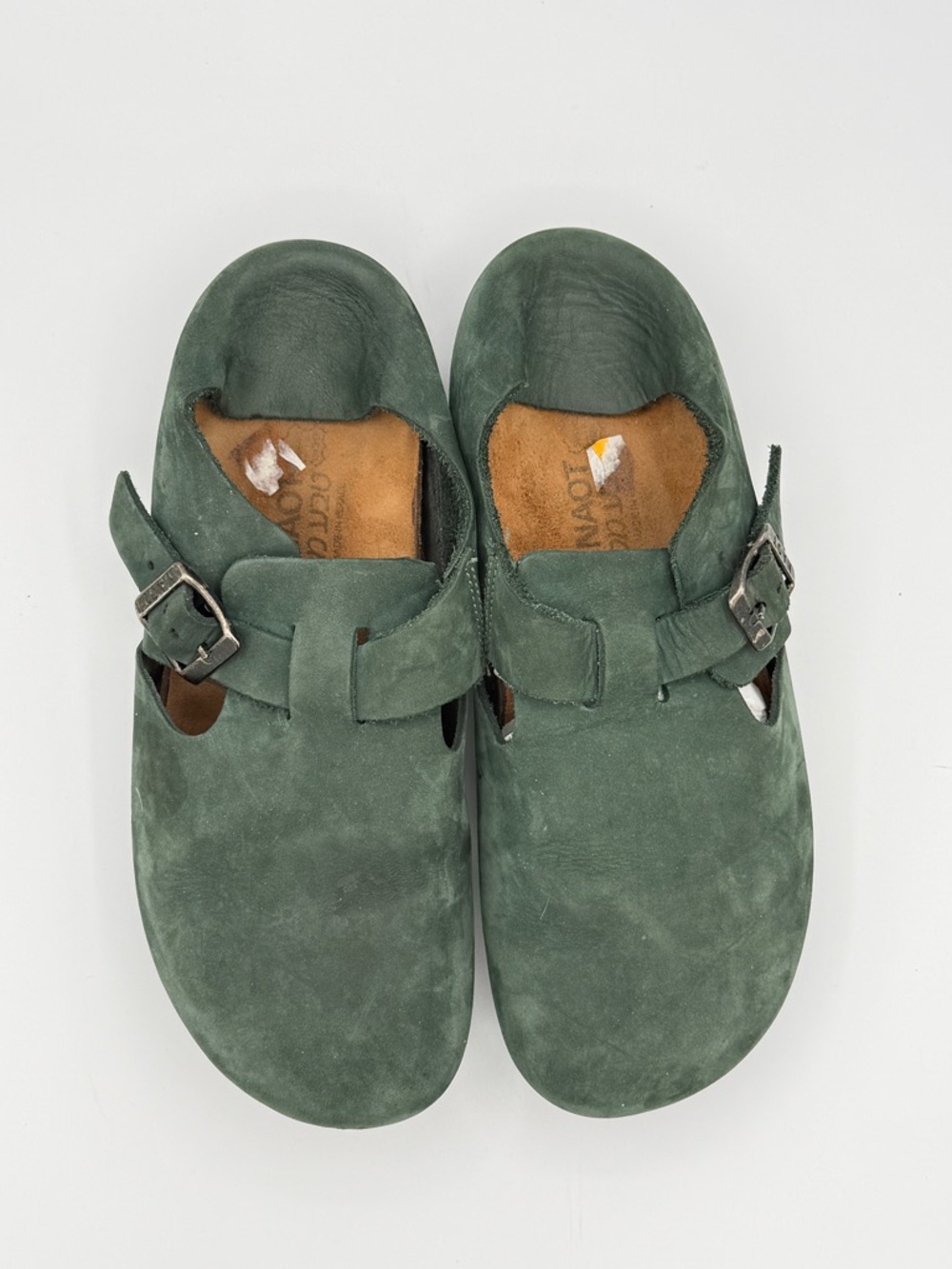 NAOT Green Leather Loafer Slip On Cork Footbed Arch Support Unisex 40